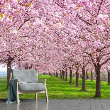 Imagem de Papel De Parede Japonês Jardim Sakura Árvore Sala Adesivo - 426Pcm - A