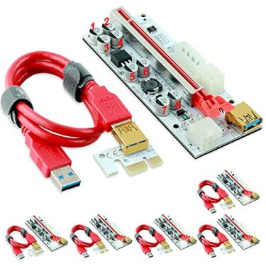 Imagem de Placa Adaptador Riser Extender Cabo Kitbon USB 3.0 PCI-E 1X a 16X (12 peças)