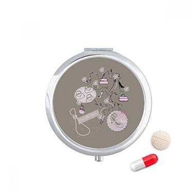 Imagem de Sapatos de salto alto com estampa de saco de flores, estojo para comprimidos, caixa de armazenamento de remédios dispensador