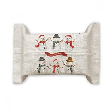 Imagem de Feliz Natal floco de neve boneco de neve capa de papel lenço de algodão saco de linho