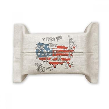 Imagem de Mapa Americano Liberdade Ilustração Palavra Porta-Papel Papel Papel Papel Papel Papel Papel Bolsa Algodão Linho
