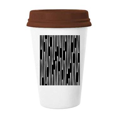 Imagem de Drip Line Art Grain Ilustration Pattern Mug Coffee Drinking Glass Ceramic Cup Lid