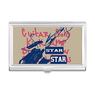 Imagem de Estojo para cartão de visita com estampa de rabiscos para instrumento musical de guitarra