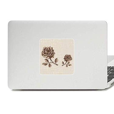 Imagem de Adesivo de vinil para laptop com flor marrom rosa antigo decoração de PC