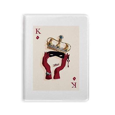 Imagem de Caderno de cartas de baralho com estampa de diamante K, capa de chiclete, diário de capa macia