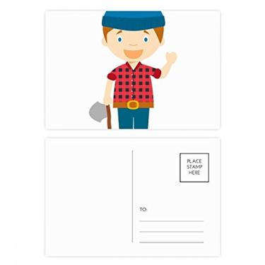 Imagem de Camisa de chapéu azul Canadá desenho animado cartão postal aniversário correspondência cartão de agradecimento