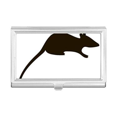 Imagem de Porta-cartão de visita com retrato de animal Black Mouse