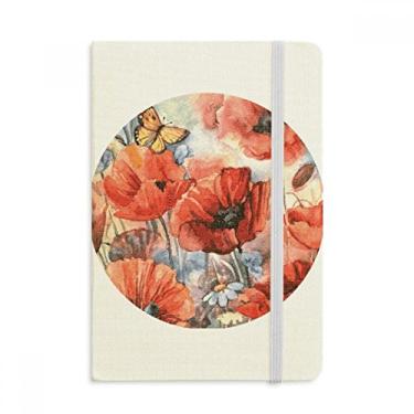 Imagem de Caderno colorido de borboletas com flores, capa dura em tecido, diário clássico