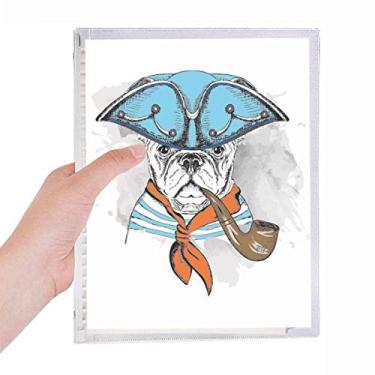 Imagem de Caderno de ilustração em aquarela para cachorro adorável com folhas soltas e diário recarregável