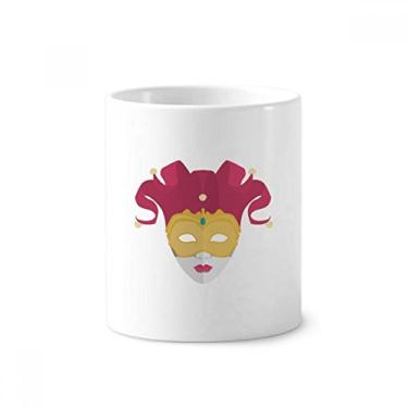 Imagem de Linda cabeça feliz Carnaval de Veneza, suporte para caneta, caneca de cerâmica com suporte para lápis