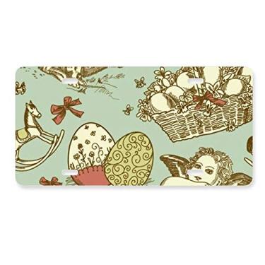 Imagem de DIYthinker Etiqueta de aço inoxidável para decoração de placa de carro com ângulo colorido Festival Religião da Páscoa