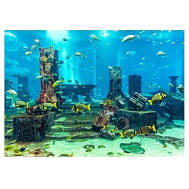 Imagem de Pôster subaquático, decorações de parede de tanque de peixes de PVC, adesivo de decoração de parede de tanque de peixes ecológico e seguro 1 peça para casa café aquário aquário (6141 cm)