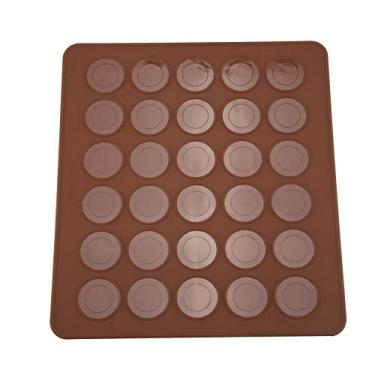Imagem de Tapete multifuncional para fazer biscoitos, tapete de silicone para assar, 28 cm, não tóxico, para assar biscoitos de macarão