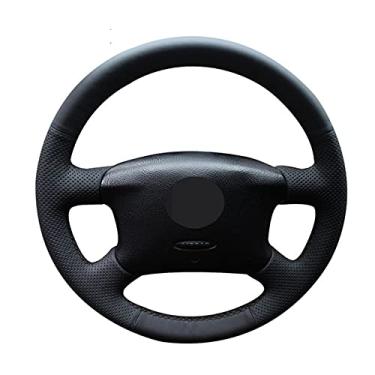 Imagem de Capa de volante de carro confortável antiderrapante costurada à mão em couro preto, apto para Volkswagen VW passat B5 1996 a 2005 Golf 4 1998 a 2004
