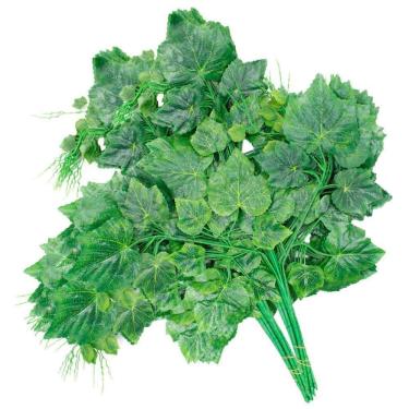 Imagem de 12 Ramos Decoração Arranjo Uva Artificial Planta Decorativa Plástico 5 Galhos Cada 65cm