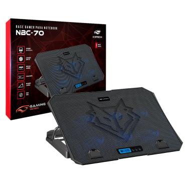 Imagem de Base P/ Notebook Gamer C3Tech NBC-70BK, 15.6", 6x Fans, USB 2.0, Preto