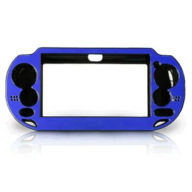 Imagem de OSTENT Capa protetora de metal de alumínio colorida para console Sony PS Vita 1000 PSV1000 cor azul