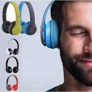 Imagem de Fone de Ouvido Headset Sem Fio Bluetooth Celular Pc Tablet Notebook Dobrável com Microfone Atende Chamadas Musicas Gamer 