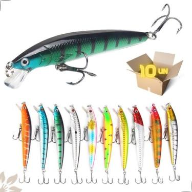 Imagem de Kit 10 Iscas Artificiais Meia Água Tucunaré Traíra