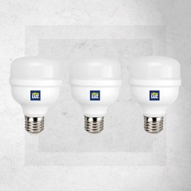 Imagem de Kit 3 Lâmpadas Led Bulbo 20w E27 Branco Frio 6500k Bivolt