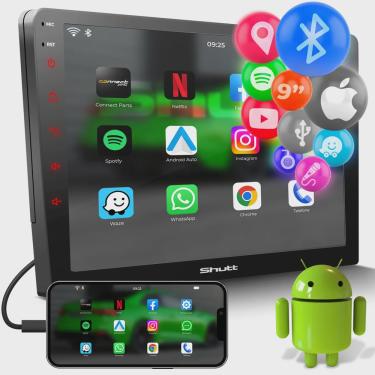 Imagem de Central Multimídia Android Shutt Broadway 9 Pol 2Din Full Touch Screen gps bt Espelhamento Wi-fi