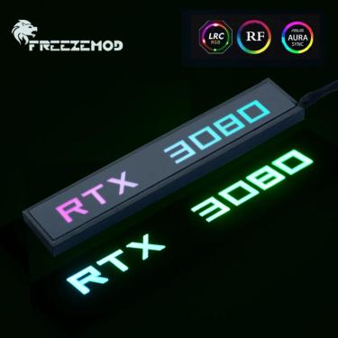 Imagem de Freezemod gpu painel lateral rtx3090 gtx rog pc decoração placa de vídeo fé lâmpada água cooler aura