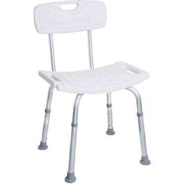 Imagem de Banco Para Banho Com Encosto E Altura Regulável D2 Dellamed Branco