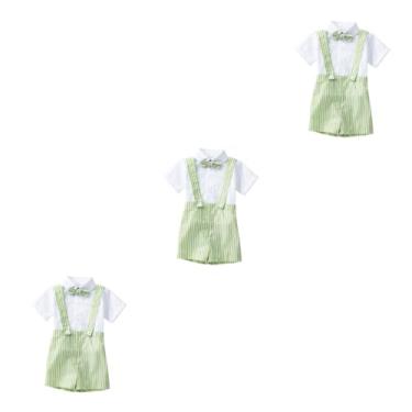 Imagem de TENDYCOCO 3 Partidas roupas de cavalheiro para crianças roupas de menino ternos de bebê para meninos roupas de bebê Roupas para crianças vestidos terno de criança para meninos terno infantil