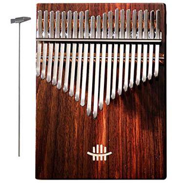 Imagem de Piano de polegar Kalimba portátil de 21 teclas Marimba, piano de dedo Mbira Sanza, instrumento de música de teclado de percussão de dedo, com martelo de afinação, (18 cm x 13 cm) Meiguimu