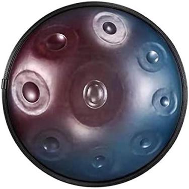 Imagem de Tambor Handpan 22 polegadas 9 notas /10 notas D Tambor de língua de aço menor Tambor de mão Instrumento de percussão de tambor etéreo com suporte de bateria, baquetas, bolsa de tambor para