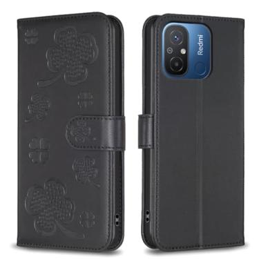 Imagem de Para Xiaomi Poco C55, capa carteira com 3 cartões Solts 1 compartimento para dinheiro, capa de telefone flip de couro PU à prova de choque compatível com Xiaomi Poco C55 6,7 polegadas (preta)