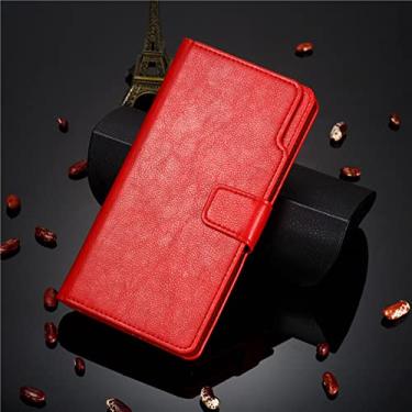 Imagem de Capa carteira de couro de luxo para Samsung Galaxy S23 S22 S21 S20 FE S8 S9 Plus S10 E Note 20 10 9 8 Ultra S7 Capa de telefone com cartão, vermelha, para S20 Ultra 6,9 polegadas