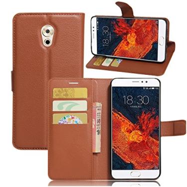 Imagem de Capa carteira MEIZU Pro 6 Plus, capa carteira flip de couro PU premium com compartimento para cartão, suporte e fecho magnético [capa interior à prova de choque de TPU] Compatível com MEIZU Pro 6 Plus