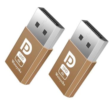 Imagem de Woieyeks Plugue fictício DisplayPort 4K, emulador de exibição fantasma sem cabeça, plugue de emulador EDID, suporte 1080@60Hz-3840x2160@17hz, pacote com 2