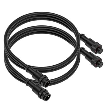 Imagem de BTF-LIGHTING Cabo de extensão de 2 pinos 18AWG IP67 de 7 pés com conectores macho e fêmea em ambas as extremidades para uma cor única FCOB COB 5630 5730 5050 etc Tira de LED 22 mm Porca de metal Tamanho grande