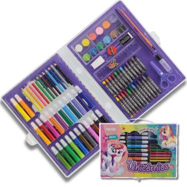 Imagem de Estojo Maleta Pintura Unicórnios 86 Peças Arts Grupo Magic