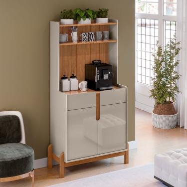 Imagem de Buffet Cantinho do Café Lizz 2 PT 2 GV Off White e Cedro