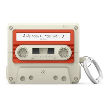 Imagem de elago Capa compatível com Samsung Galaxy Buds 3 Pro e 3 e 3 FE, capa com design de fita cassete com mosquetão, proteção total, acessórios de fone de ouvido, para homens, para mulheres