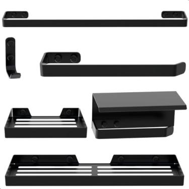 Imagem de Kit Acessórios Para Banheiro Preto Fosco 6 Peças MAX