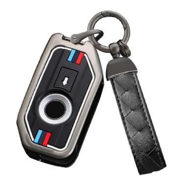 Imagem de Ysbxitu Capa de chave de motocicleta com controle remoto de 2 botões com chaveiro adequado para BMW R1250GS ADV R1200GS C400GT 750GT F850 F750GS F850GS F900R F900XR K1600 K1600GTL S1000R S1000XR Capa
