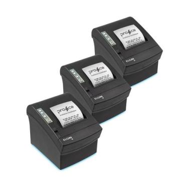 Imagem de Kit com 3 Impressora térmica Elgin i8 Usb/Ser/Rede