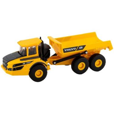 Imagem de Caminhão de Brinquedo Volvo New Holland  - Roda Livre Bburago, Amarelo
