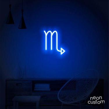 Imagem de luminaria letreiro Neon Led Signo Escorpião 100x90 luminoso decoração 