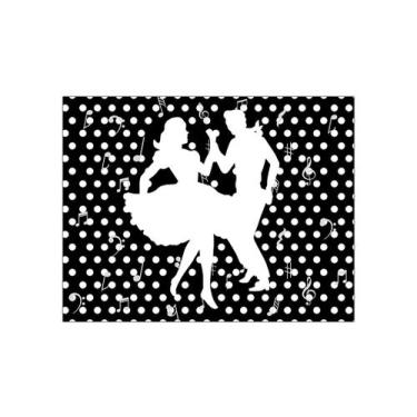 Imagem de Painel de Festa Horizontal 1,55 X 1,20 - Anos 60 Danças Preto e Branco