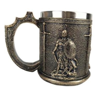 Imagem de Caneca Medieval Guerreiros De Sparta Em Inox 400Ml - GS