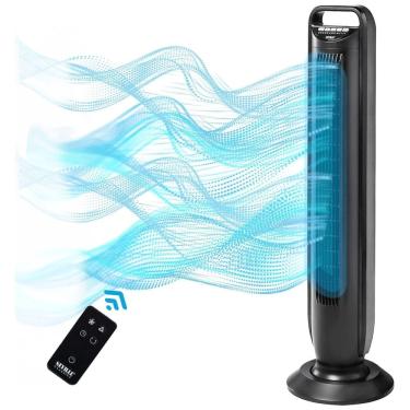 Imagem de Ventilador de Torre com 5 Velocidades, Controle Remoto e Silencioso, 110V 60W, SEVILLE CLASSICS EHF10201D, Preto