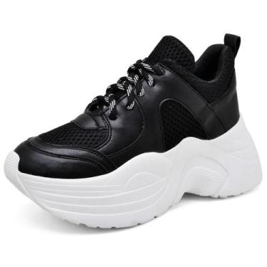 Imagem de Tênis Sneaker Chunky Pires Shoes Cadarço Sola Leve Detalhe Recortes e 