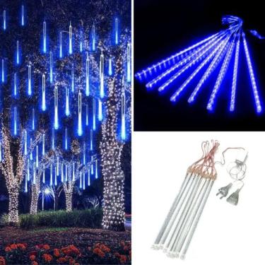 Imagem de Cascata C/8 Tubos Queda Pisca Chuva Led Decoração Natal 50cm - TOP NAT