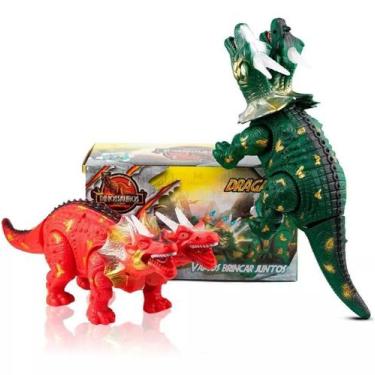 Imagem de Dragão De Brinquedo Dragon Dinossauro 2 Cabeças Vinil Menino - Aytoys