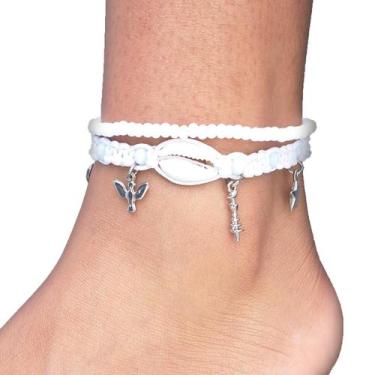 Imagem de Tornozeleira Oxalá Macramê Orixá Umbanda - Balaio de Santo